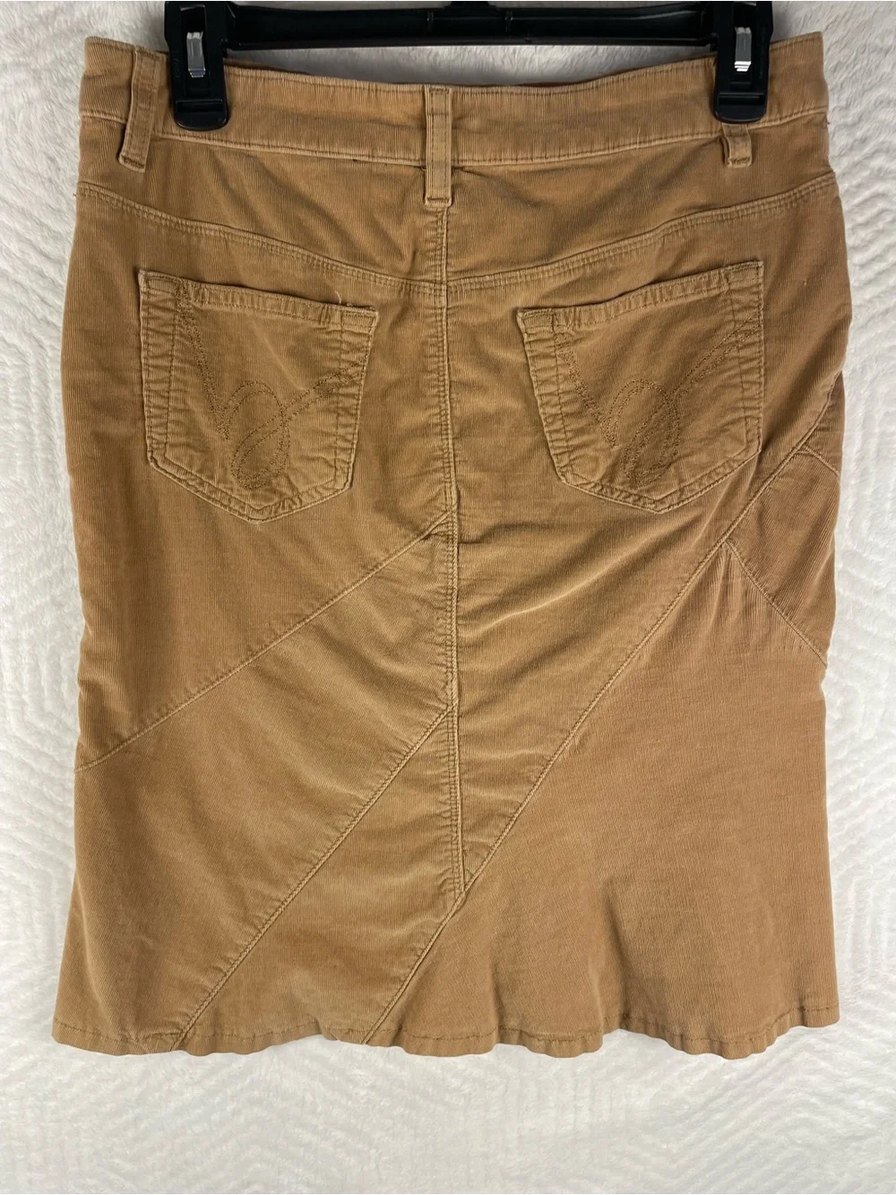 bebe Camel/Tan A-Line Midi Skirt